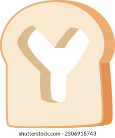Bread Slice Letter Alphabet Vector Element