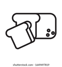 bread slice line style icon vector illustration design