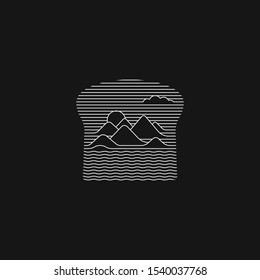 bread slice minimal artistic hipster logo icon vector illustration