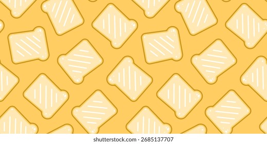 Plano de fundo padrão sem emenda da fatia do pão. plano de fundo padrão da fatia do pão de doodle. plano de fundo padrão do pão torrado. 