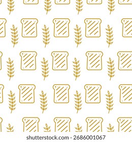 Bread Slice seamless pattern background. doodle bread slice pattern background. loaf bread pattern background.