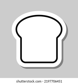 Bread slice simple icon vector. Flat design. Sticker with shadow on gray background.ai