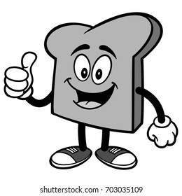 Bread Slice with Thumbs Up Illustration
