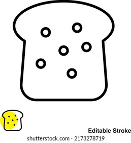 Bread Slice Vector Line Icon