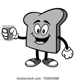 Bread Slice with Water Illustration