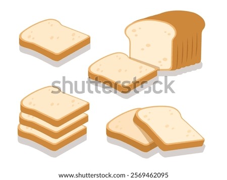 Bread sliced bakery icon set vector illustration