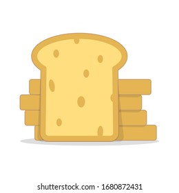 Bread sliced fresh toast  wheat bakery icon vector isolated on white background