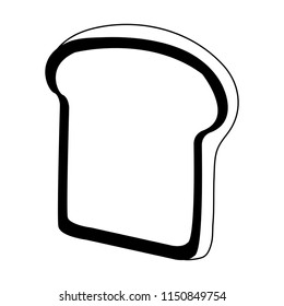 Bread sliced isolated in black and white