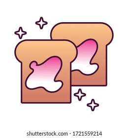 bread sliced pastry bakery detailed style icon vector illustration design