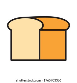bread sliced pastry bakery fill style icons vector illustration design