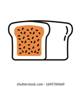 Brotscheiben-Backbäckereilinie und Vektorillustration-Design