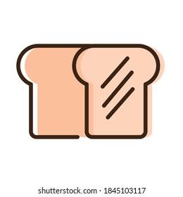 bread sliced pastry bakery line and fill style icon vector illustration design