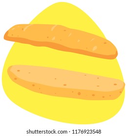 Bread sliced for sandwich on yellow background