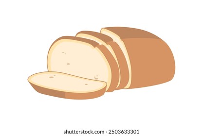 Bread. Sliced Sourdough Bread. Fresh homebaked artisan sourdough bread vector illustration.