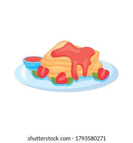 pan cortado con mermelada de fresa desayuno estilo detallado ícono de ilustración vector diseño