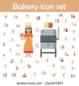 Bread slicer, bakery color icon. Bakery icons universal set for web and mobile