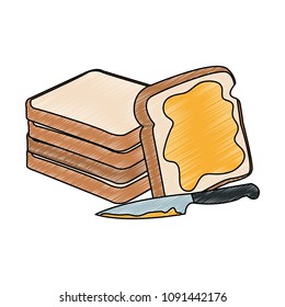 Bread slices with butter scribble