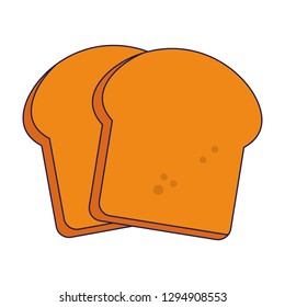 Bread slices food isolated