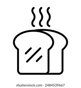 Bread Slices Icon for Bakery Products, Breakfast Items, and Culinary Graphics