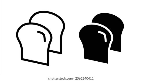 Bread slices Icon collection in filled and stroke style.