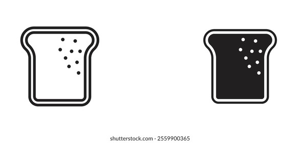 Bread slices Icon set in black color for ui designs