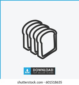 bread slices icon. simple outline bread slices vector icon. on white background.