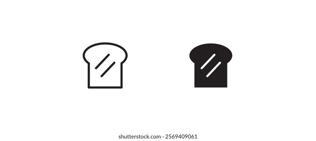 bread slices icon vector, sign, symbol, logo, illustration, editable stroke, flat design style isolated on white linear