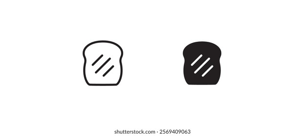 bread slices icon vector, sign, symbol, logo, illustration, editable stroke, flat design style isolated on white linear