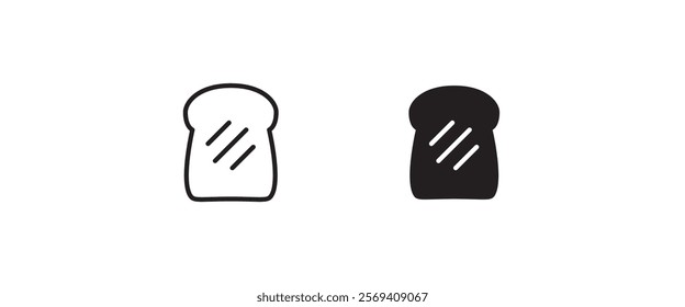 bread slices icon vector, sign, symbol, logo, illustration, editable stroke, flat design style isolated on white linear