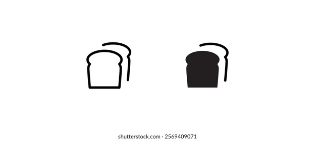 bread slices icon vector, sign, symbol, logo, illustration, editable stroke, flat design style isolated on white linear