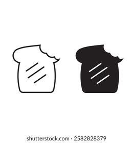 bread slices icon vector, sign, symbol, logo, illustration, editable stroke, flat design style isolated on white linear