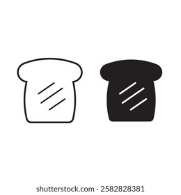 bread slices icon vector, sign, symbol, logo, illustration, editable stroke, flat design style isolated on white linear