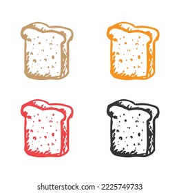 Bread slices icon,  white bread icon, Bread Loaf Bakery Bun logo vector icons in multiple colors 