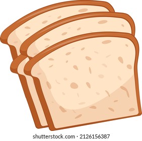 Bread slices, illustration, vector on a white background.