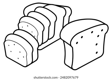 Bread Slices Line Art Sleek Artistic Modern Illustration