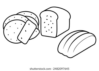 Bread Slices Line Art Stilvolle und moderne Illustrationen