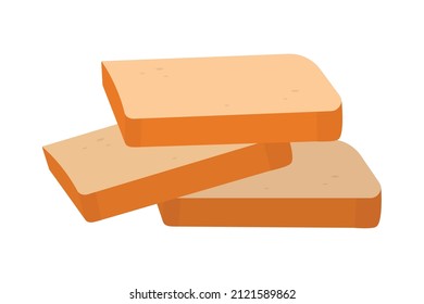 bread slices on white background