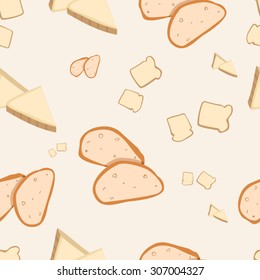 Bread slices seamless texture vector illustration