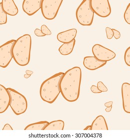 Bread slices seamless texture vector illustration
