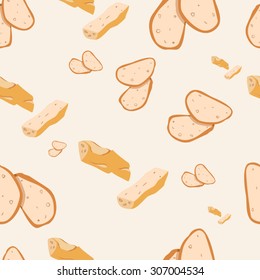 Bread slices seamless texture vector illustration