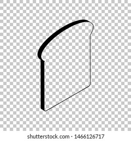 Bread slices sign. Black icon on transparent background. Illustration.