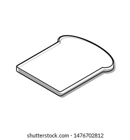 Bread slices sign. Black line icon with gray shifted flat filled icon on white background. Illustration.