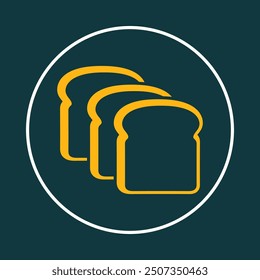 Bread slices trendy icon deceptive abstract vector illustration colorful artwork beautiful design.eps