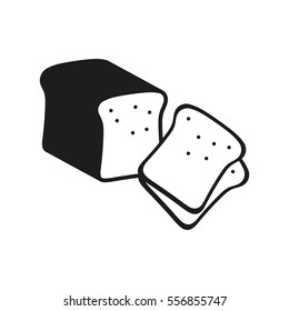 Bread with slices, vector illustration