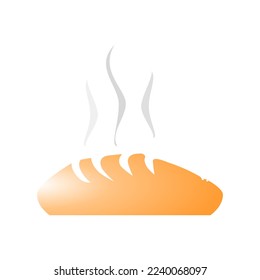 Bread with smokeicon vector. Bread icon for web design. Simple design on white background.
