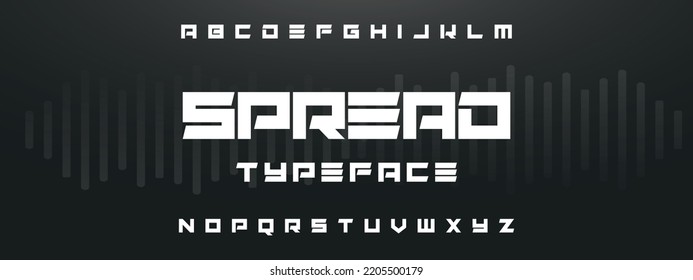 BREAD Sports Minimal Tech Font Letter Set. Luxury Vector Typeface For Company. Modern Gaming Fonts Logo Design.