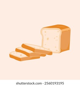 Bread spread for breakfast. wheat bread slice, dry bakery icon for poster and web icon