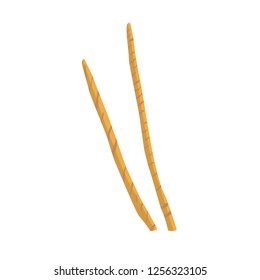 Bread stick illustration. Bread, cracker, bakery. Food concept. Vector illustration can be used for topics like food, bakery, pastries, confectionery shop