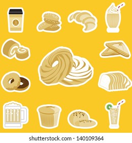 bread Sticker and icon set 02