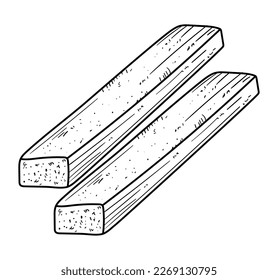 bread sticks food doodle icon isolated